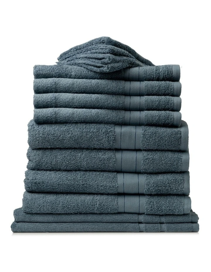 Mirage Cotton 14 Piece Towel Set in Denim