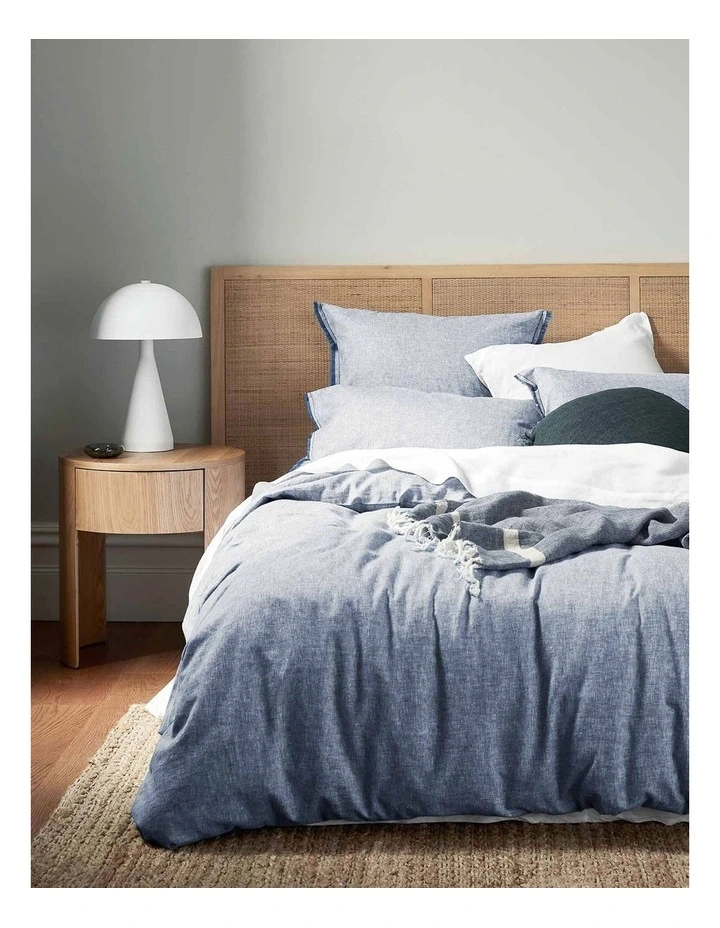 Chambray Fringe Bedlinen Collection in Denim