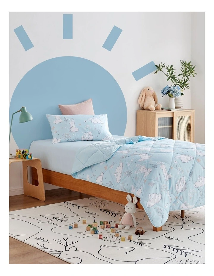 Sleepy Bunnies Comforter Set in Blue