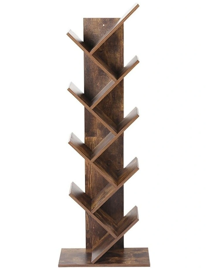 Wooden 8-Tier Tree Bookshelf in Brown