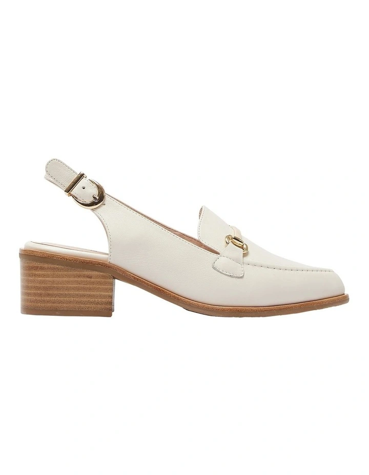 Elsa Heeled Leather Shoes in Ivory