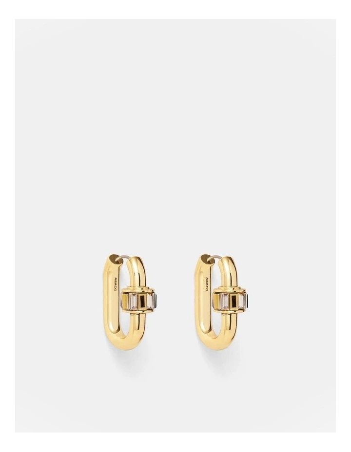 Descent Huggie Hoop Earrings in Gold