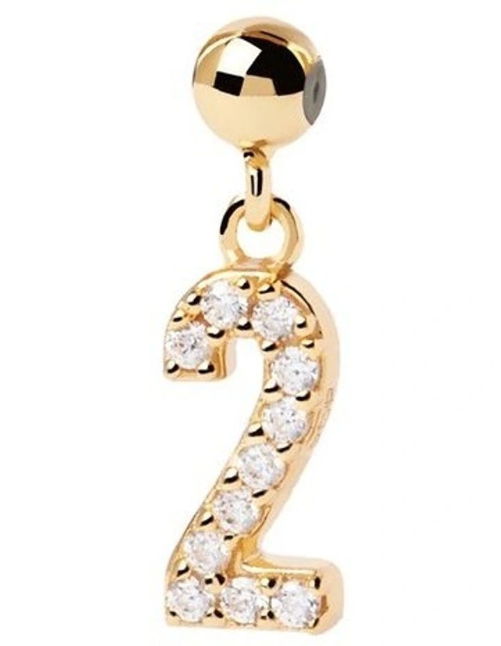 Number 2 Charm in Gold