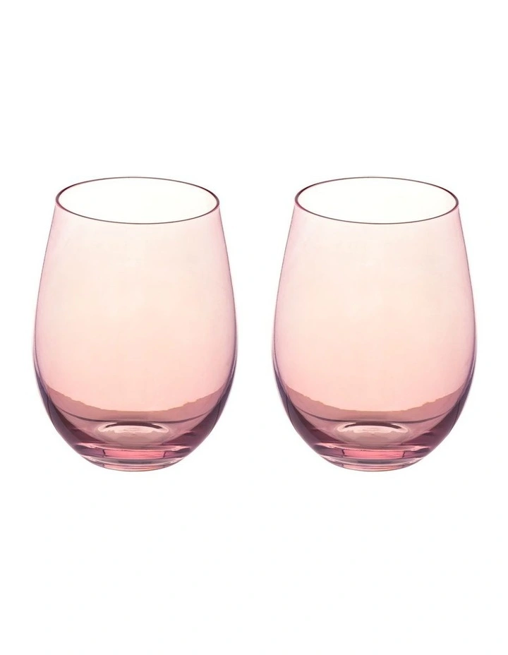 Glamour Stemless Glass 560ML Set of 2 in Pink
