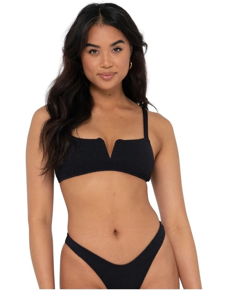 Sandalwood Bralette Bikini Top in Black