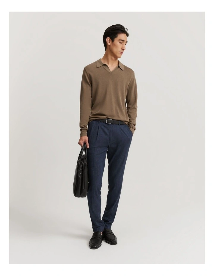 Cotton Silk Trophy Polo in Fawn
