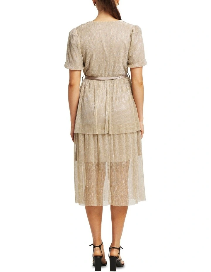 Golden Hour Midi Dress in Gold