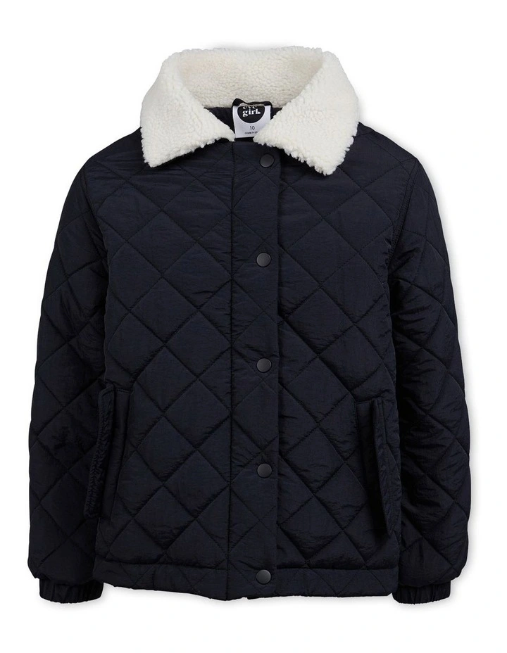 Lydia Quilted Jacket (8-16 Years) in Black