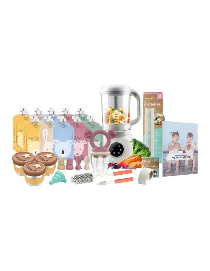 Automatic Baby Food Maker Steriliser & Warmer Bundle in Dusty Rose/Sand
