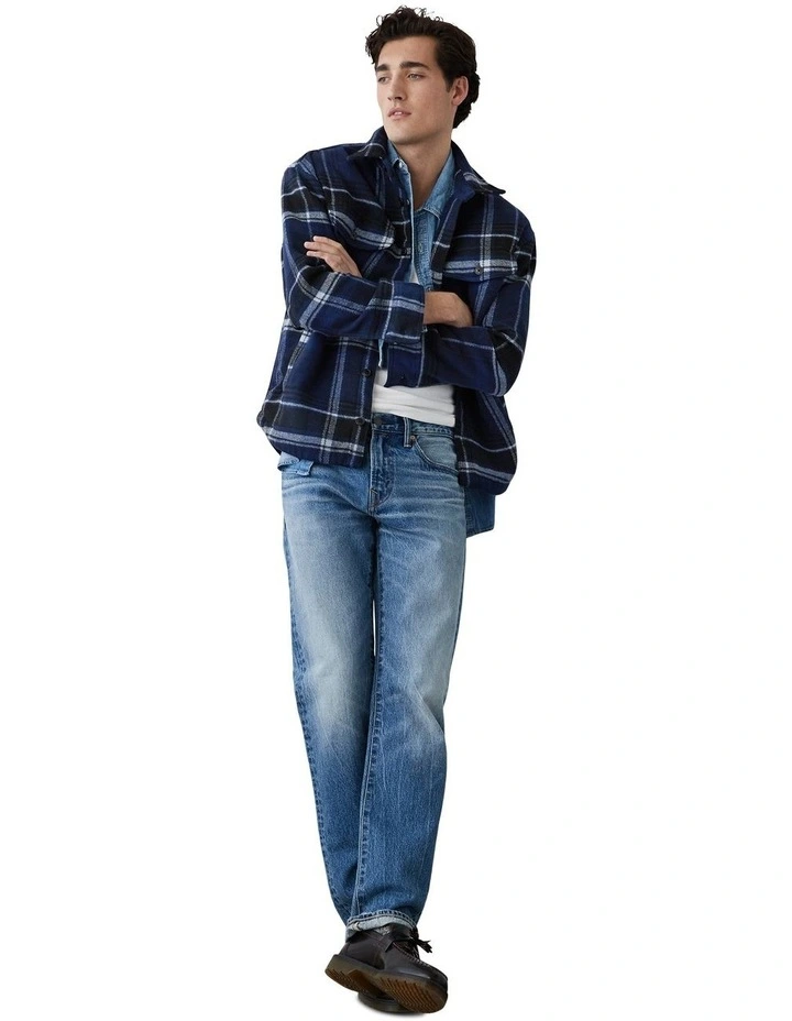 Super Soft Plaid Shirt Jacket in After Midnight