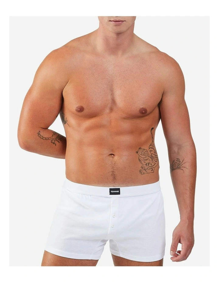 Cotton Boxer Short in White