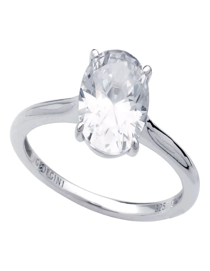 Christmas Journey Ellipse Ring in Silver Size 7