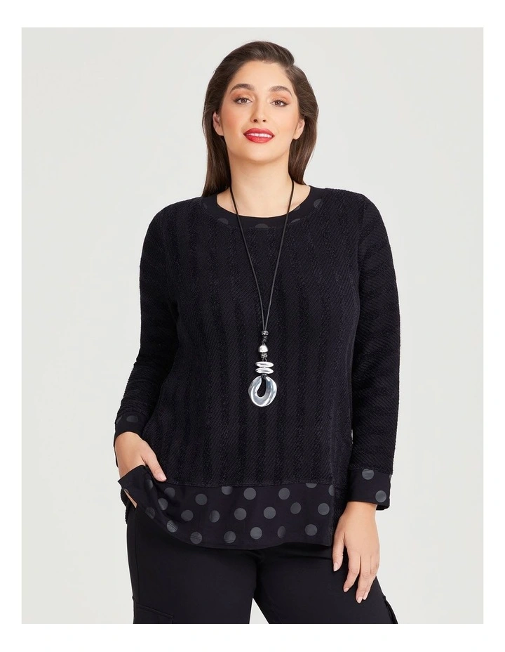 Textured Juliette Top in Black