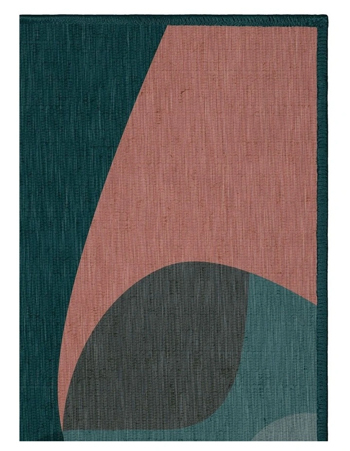 Jug Washable Chenille Area Rug in Teal