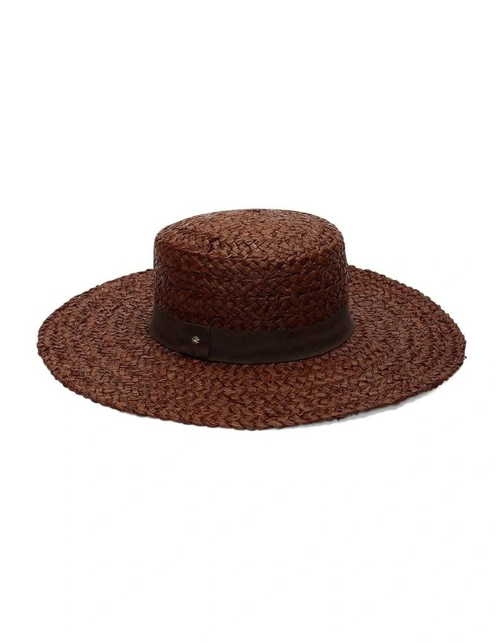 Tibooburra Boater Hat in Walnut
