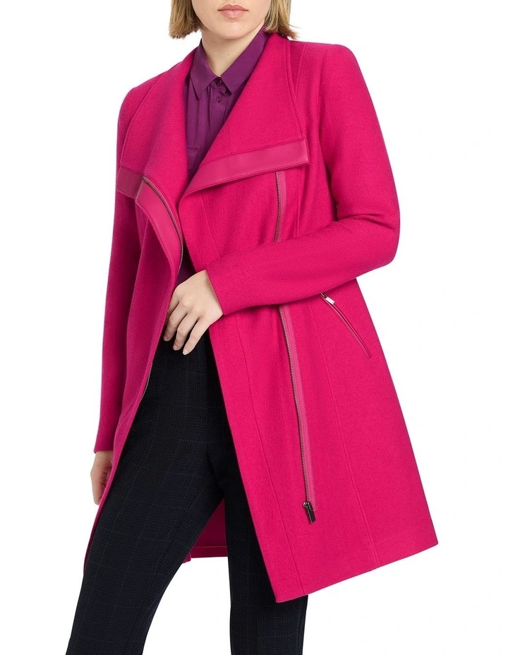 Josie Felted Wool Coat in Currant
