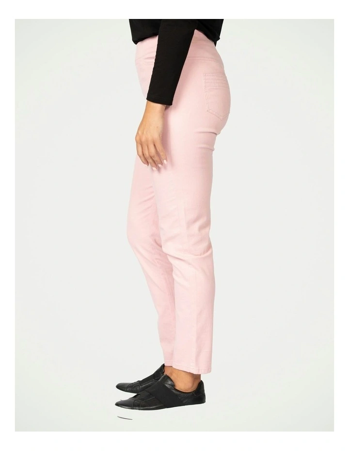 Suzy Stretch Long Pull On Jeans in Pink