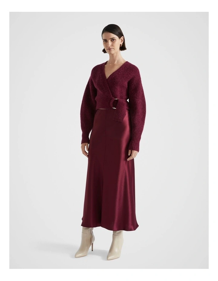 Satin Swing Skirt in Boysenberry