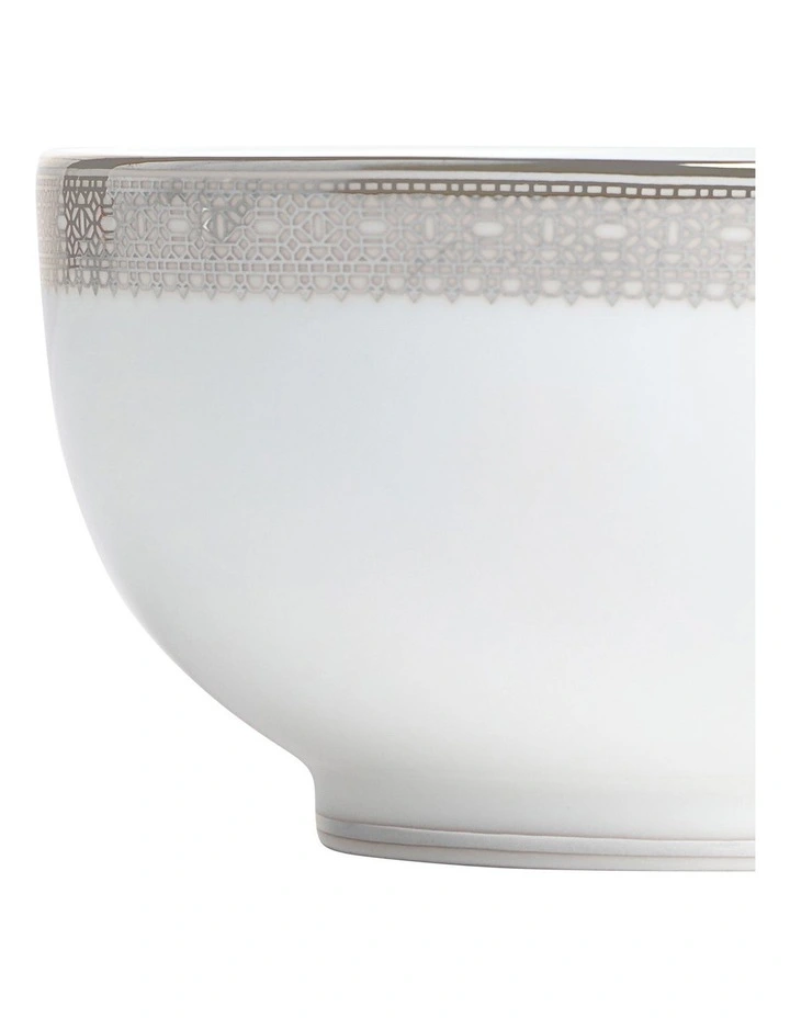 Vera Lace Bowl 11cm in White/Platinum