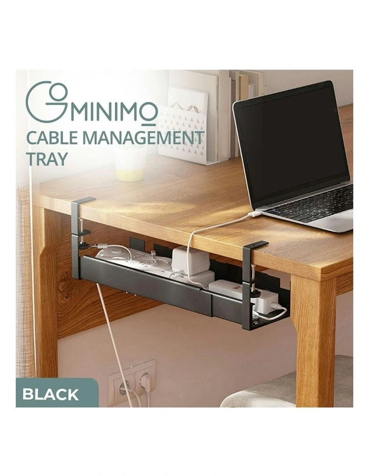 Retractable Cable Management Tray in Black