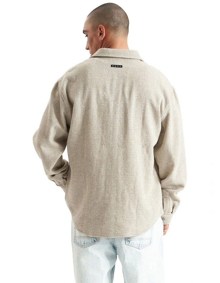 Firestone Dropped Shoulder Relaxed Overshirt in Green/Tan