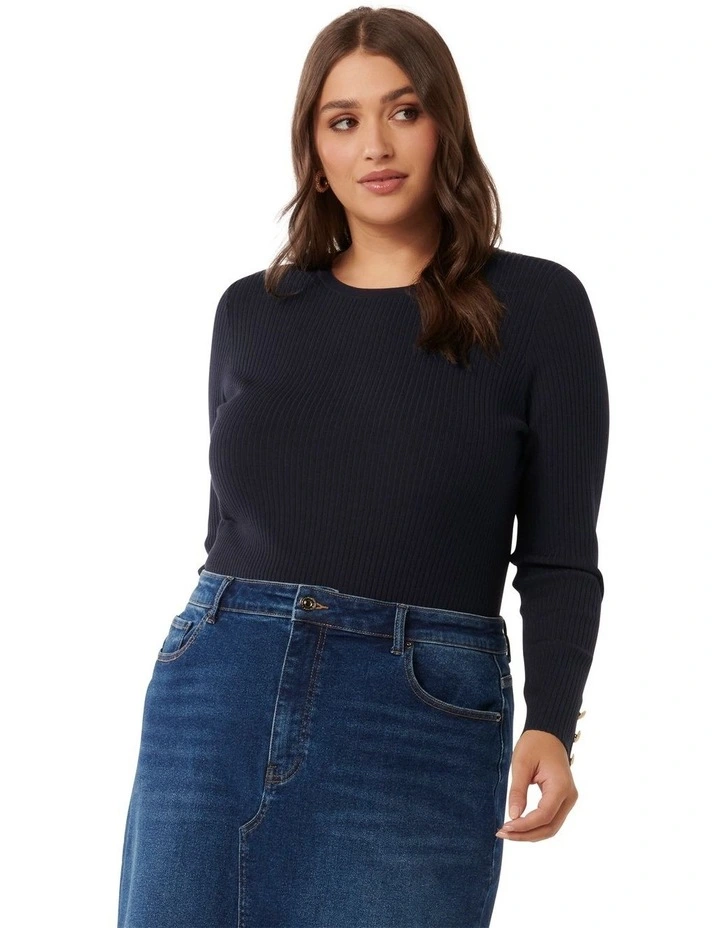 Della Rib Knit Jumpers in Blue