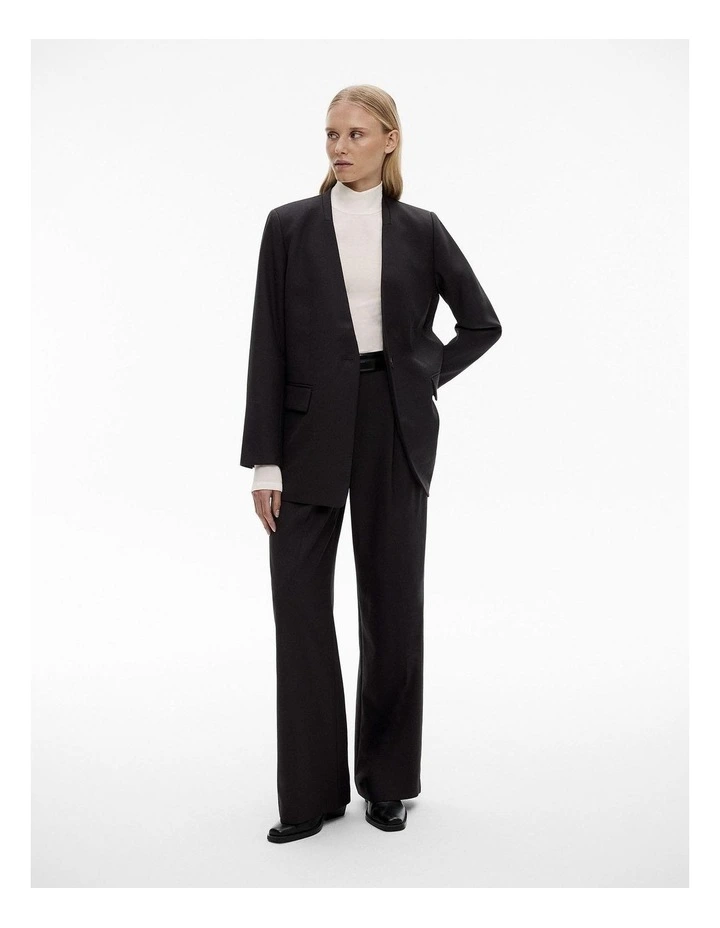 Wool Blend High Neck Top in Chalk