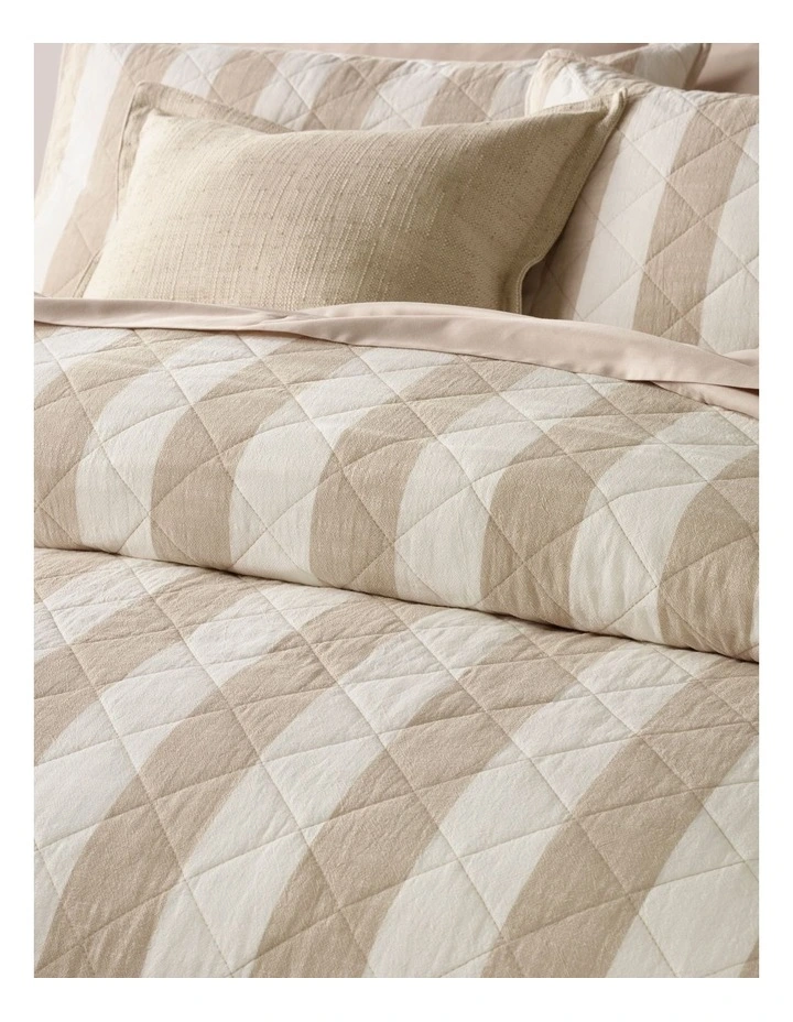 Charleston Yarn Dye Quilted Cotton Quilt Cover Set in Natural
