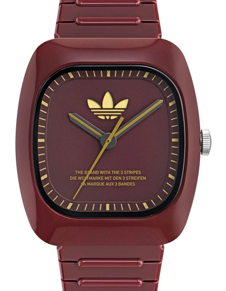 Retro Wave Two Resin Watch in Burgundy