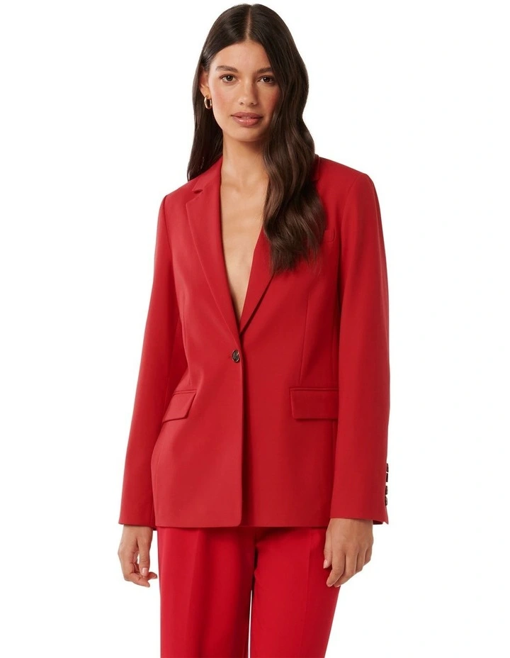 Frankie Single Breasted Blazer in Red