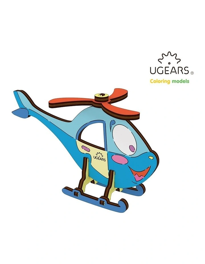 3D Colouring Helicopter 8 Piece Wooden Puzzle Kit (5+ Years)