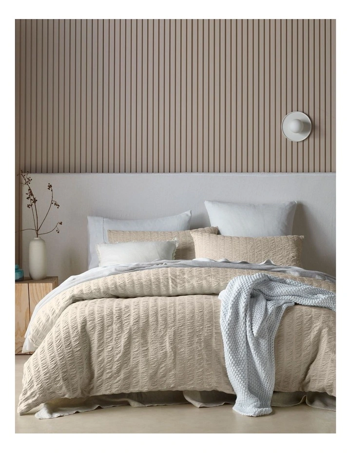 Mossman Seersucker Quilt Cover Set in Natural