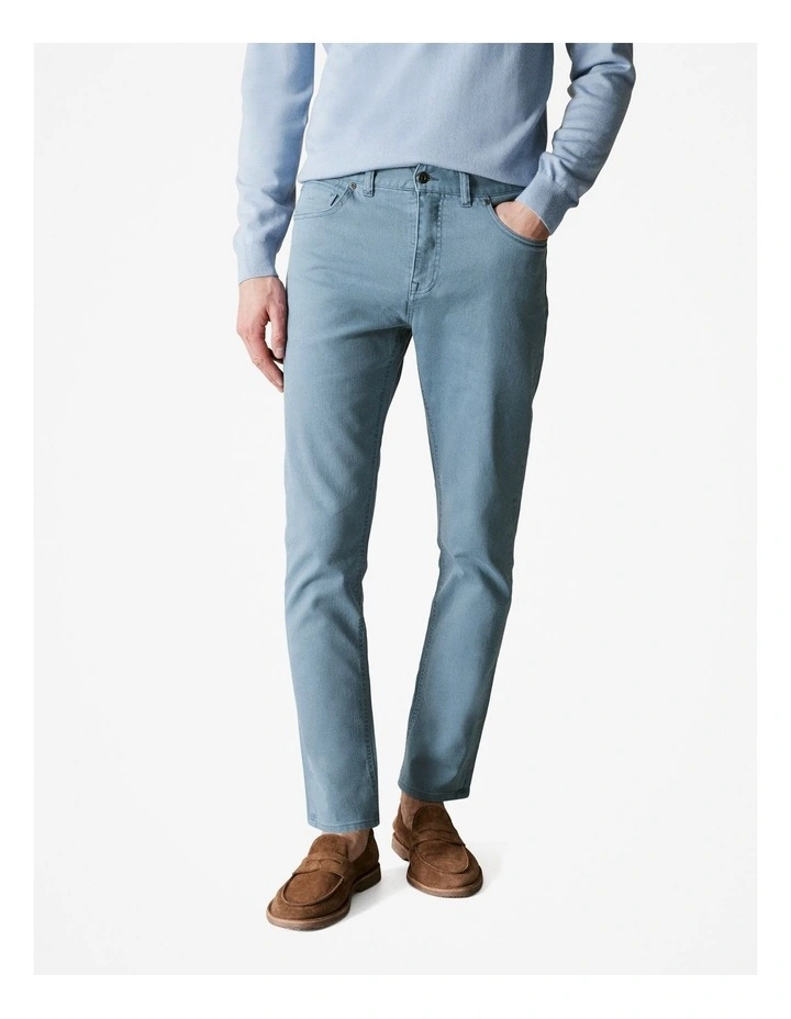 Garment Dyed Five Pocket Pant in Blue Grey