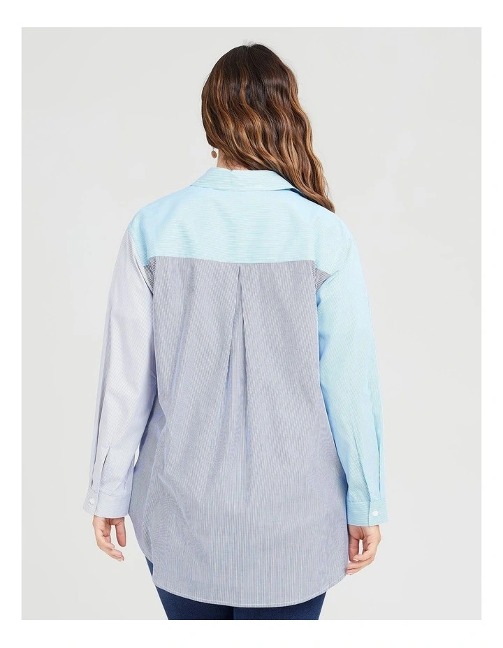 Cotton Stripe Boyfriend Shirt Stripe