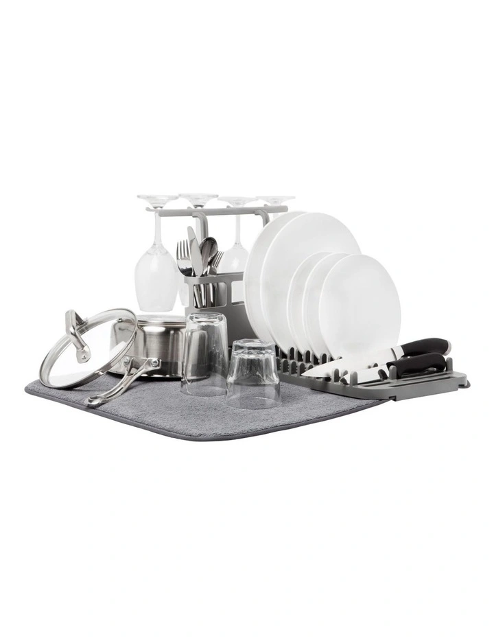 UDry Dishrack with Dry Mat in Charcoal