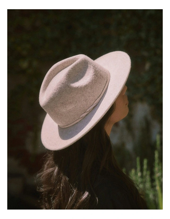 Kleio Wool Fedora Hat in Pebble Grey