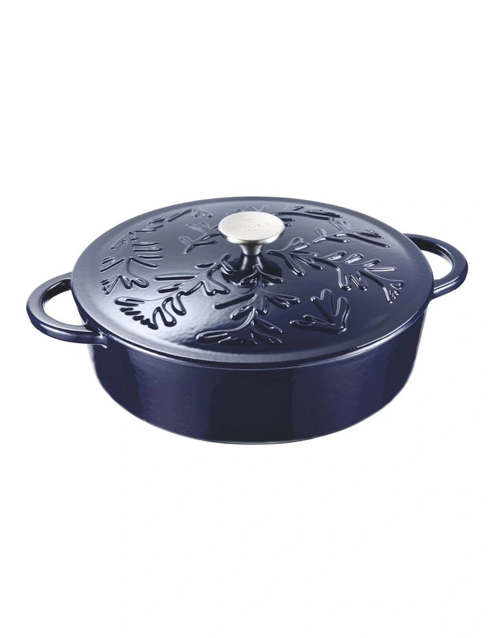 Olive Cast Iron Sauts with Lid 30cm/4.0lt Midnight Blue