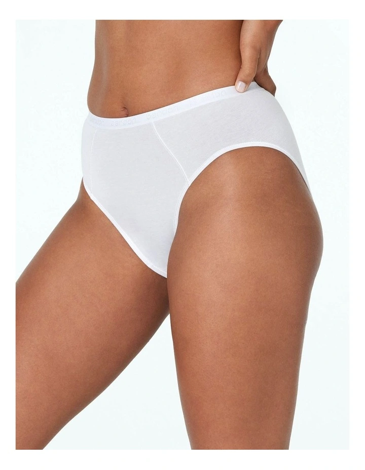 Body Cotton High Cut Brief in White
