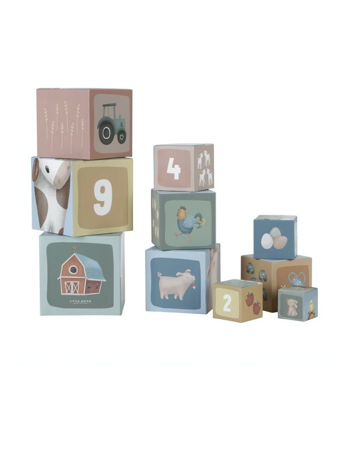 Little Farm Building Blocks Cardboard