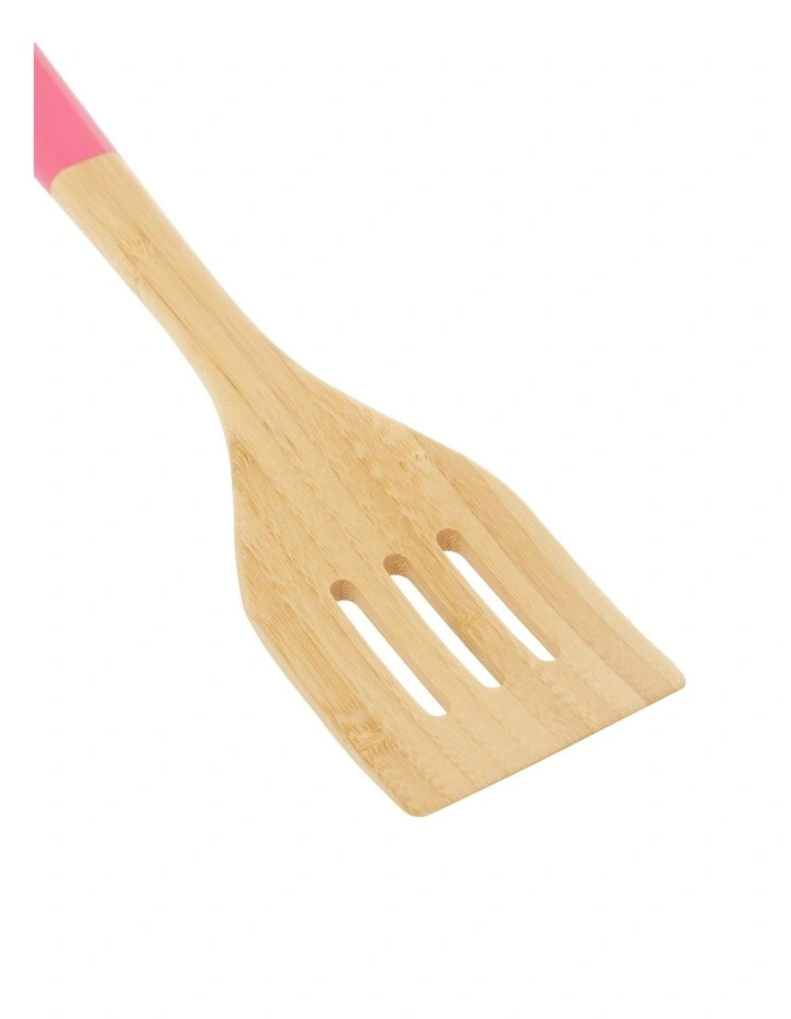 Slotted Turner 31cm in Bamboo/Pink