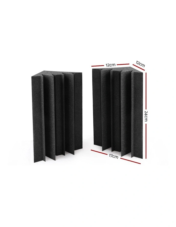 20pcs Studio Acoustic Foam Corner Bass Trap Sound Absorption in Black
