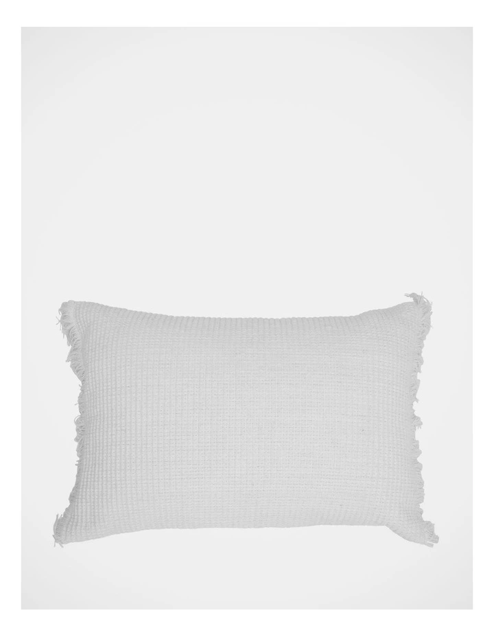 Coachwood Ribbed Cotton With Fringe Cushion in Off-White