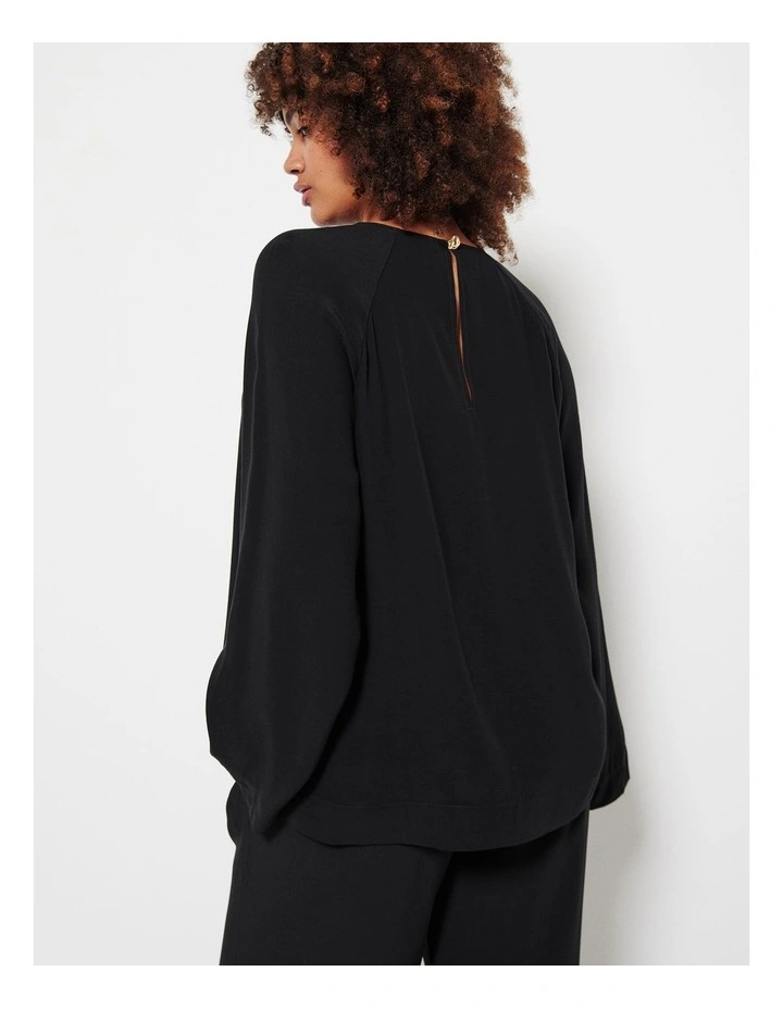 Gather Neck Top in Black