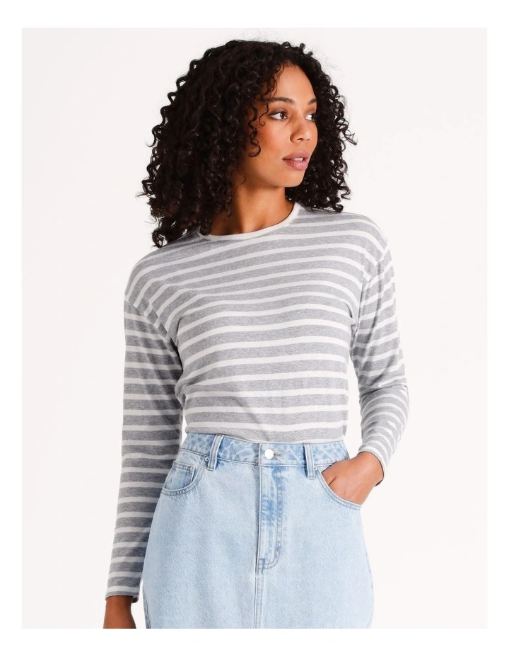 Organic Blend Long Sleeve Tee in Grey