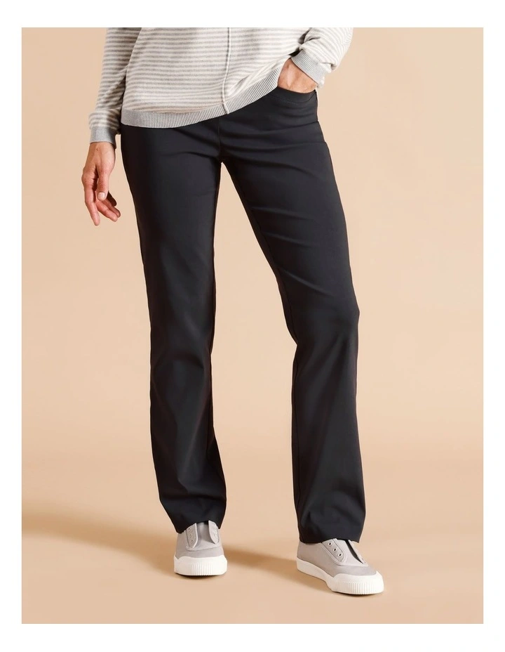 Sustainable Viscose Blend Wardrobe Staple Straight Pant in Charcoal