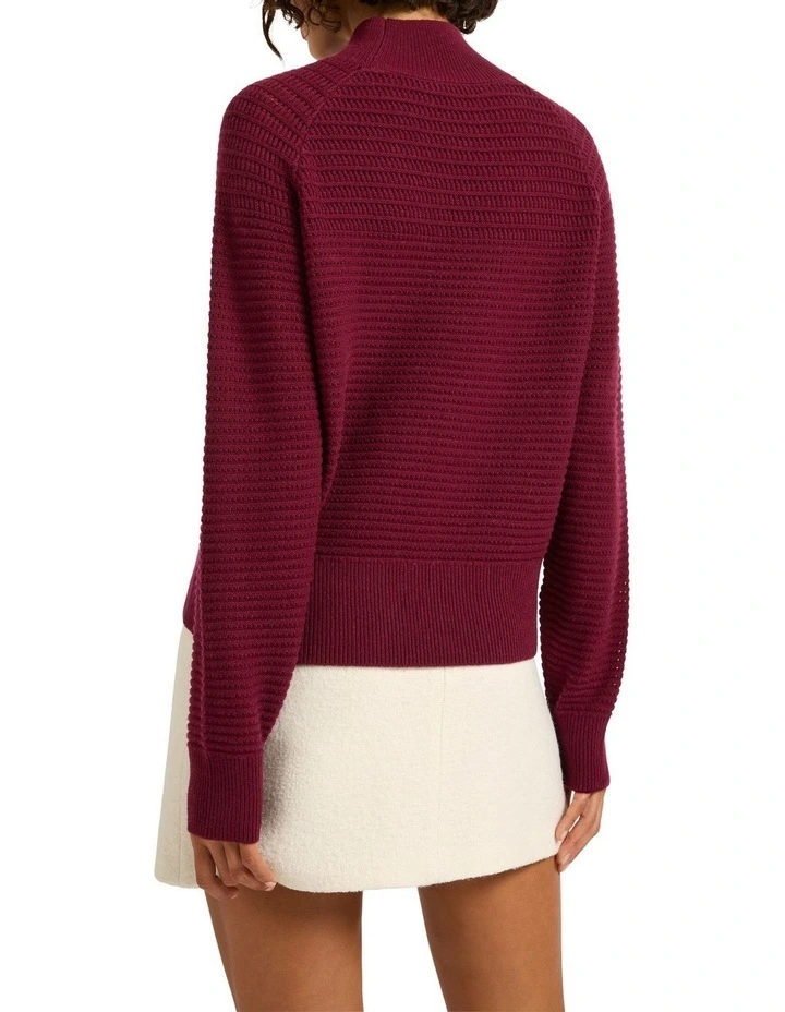 Cleo High Neck Knit in Enchanted in Red