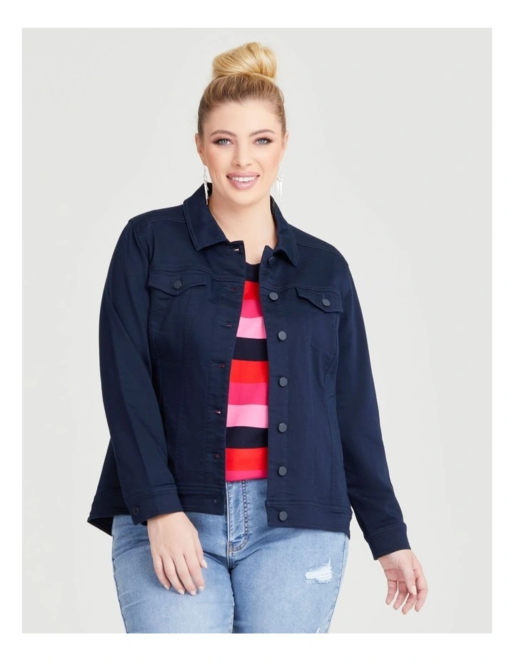 Coloured Best Fit Denim Jacket in Navy