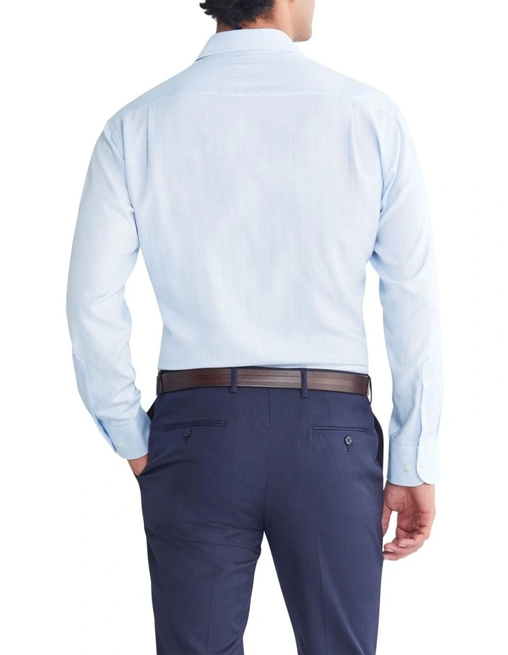 1 Collar Classic Dobby Check Shirt in Sky