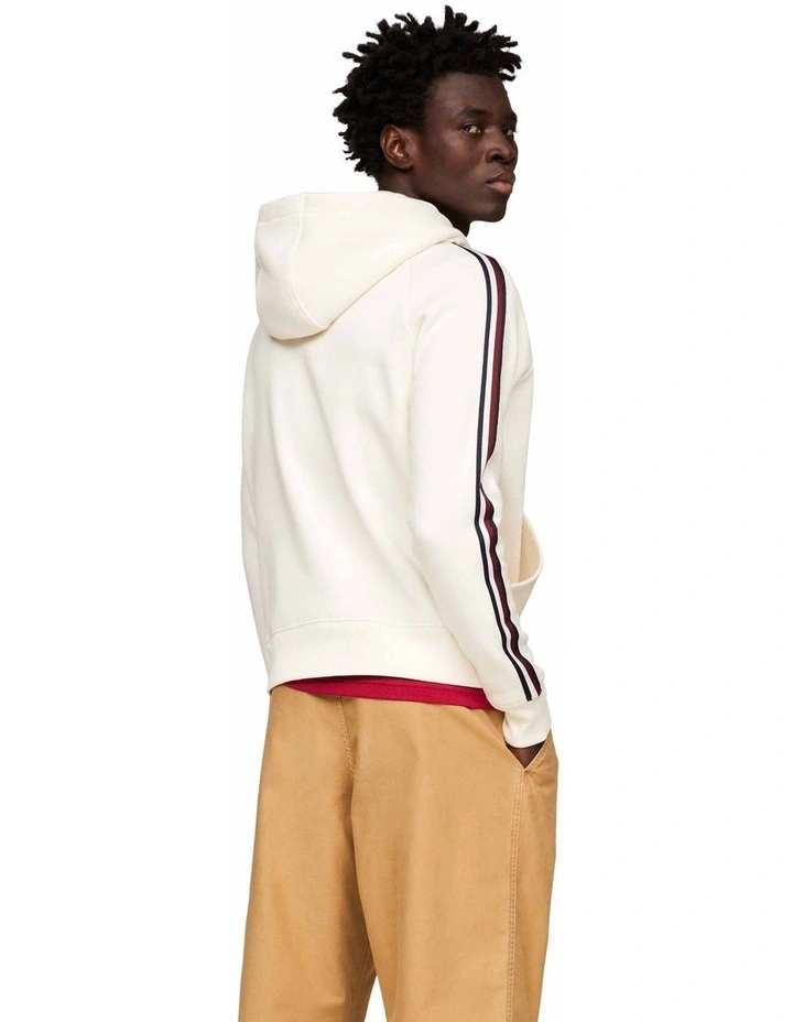 Global Stripe Hoodie in White