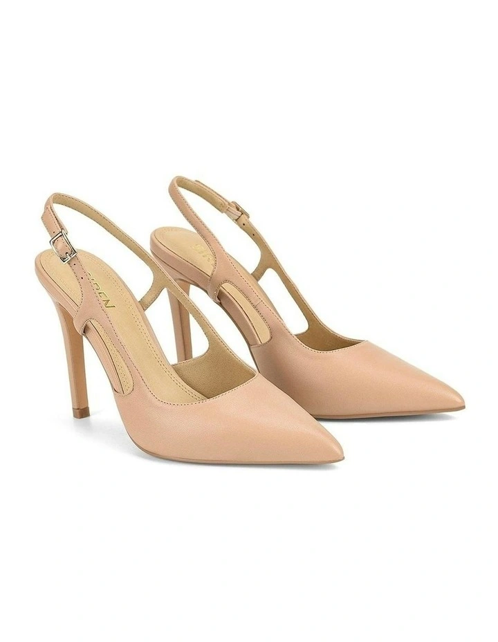 Cipriani Leather Stiletto Pump in Almond Leather